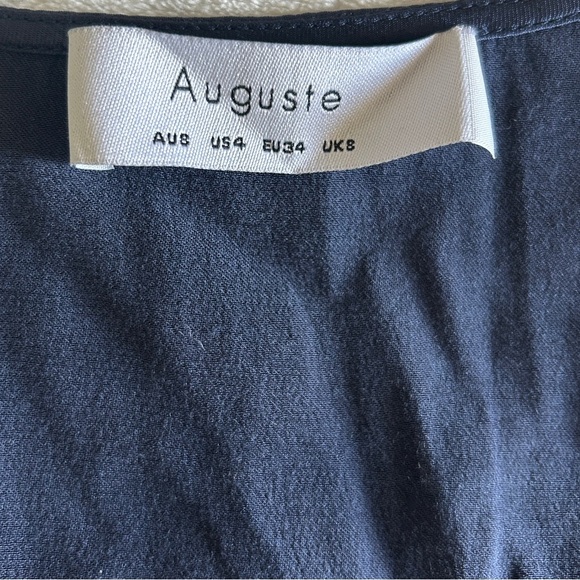 Auguste the Label Blue Silky Button Down Blouse Size 4 - Picture 4 of 7